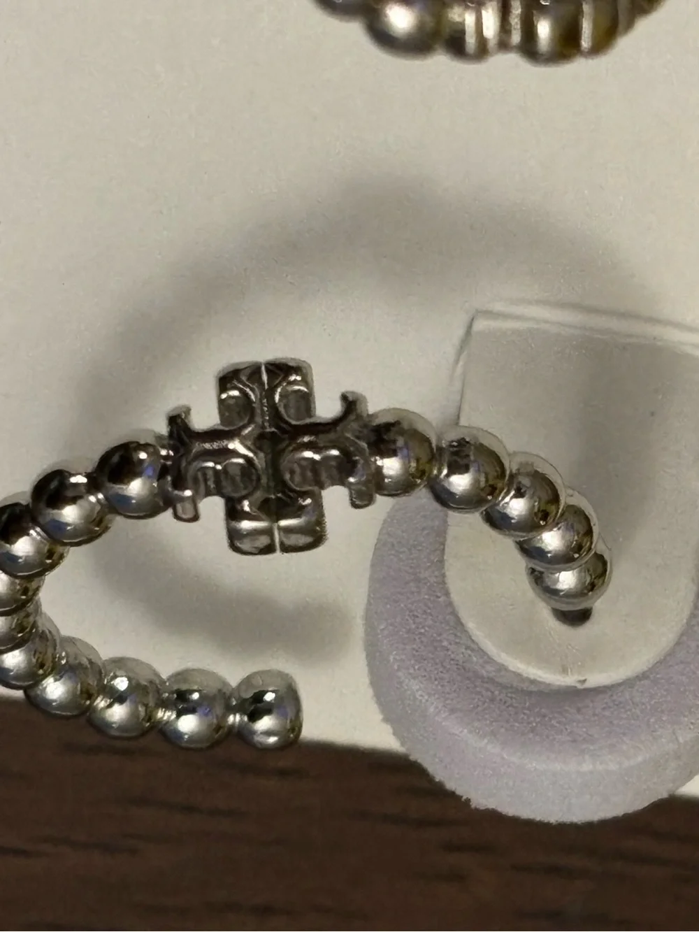 Brand new silver plated, Tory Burch hoop earrings